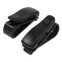 uxcell 眼鏡クリップ メガネクリップ サングラスクリップ サングラスホルダー 車載ホルダー 車用 ブラック 6.6 x 2.3 x 3.5cm 2個入
