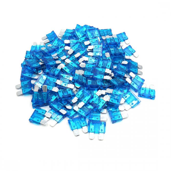 uxcell ブレード ヒューズ 15A ブルー プラスチック製 ケース 中型 ブレード スタイル ヒューズ 自動車 オートバイに適用 100個入り