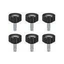 uxcell ノブグリップ クランプつまみ クランプねじ M4x10mmオスねじ 炭素鋼 6個入り
