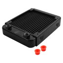 uxcell 水冷熱交換器ラジエータ 水冷式ラジエーター ブラック コンピュータCPU用 18パイプ 120mm