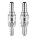 uxcell クイックカプラ SH40+PH40 シルバートーン ニッケルメッキ 内径12mm 2セット入り
