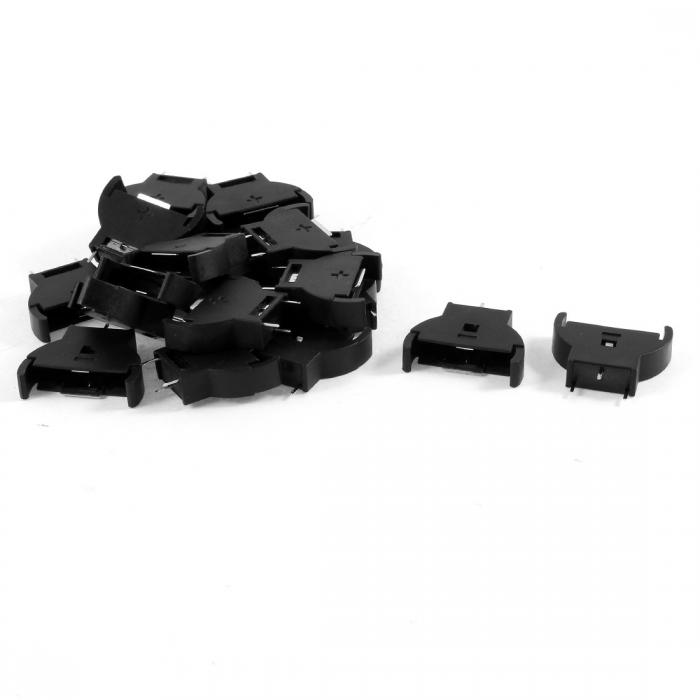 uxcell 電池ソケットホルダー ボタンリチウム 20個入り ブラック プラスチック製 CR2032電池