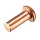 uxcell 銅ソリッドリベット 4 mmx10 mm ラウンドヘッド ソリッド銅リベットファスナー 航空機リベット 50個入り