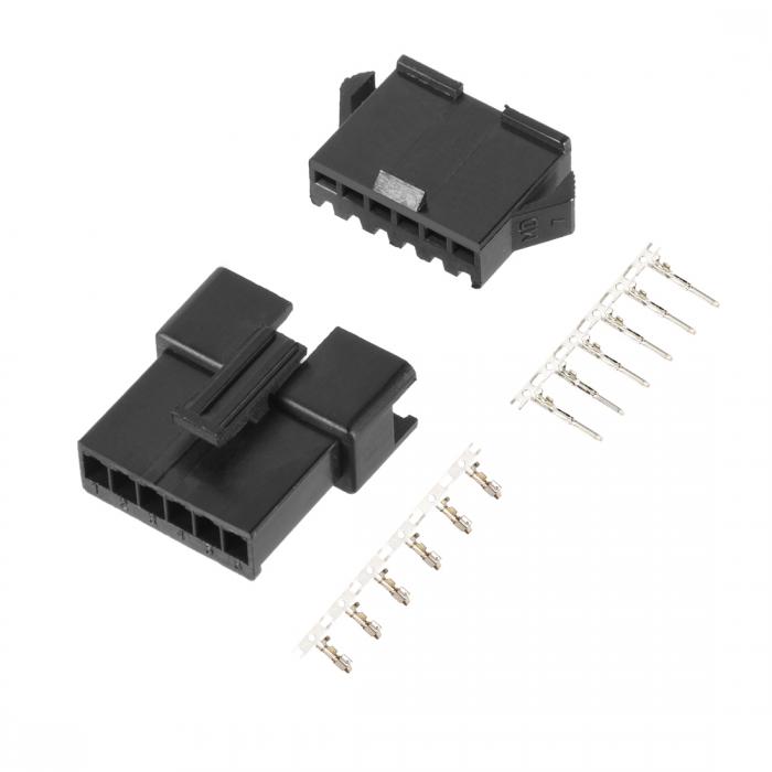uxcell 20 Pairs 2.54mm 6 Pin Black Plastic Male Female JST-SM Housing Crimp Terminal Connector