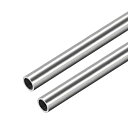 uxcell 丸いチューブ ストレートパイプ 304ステンレス製 シームなし 外径9 mm 壁厚さ1 mm 長さ250 mm 2個入