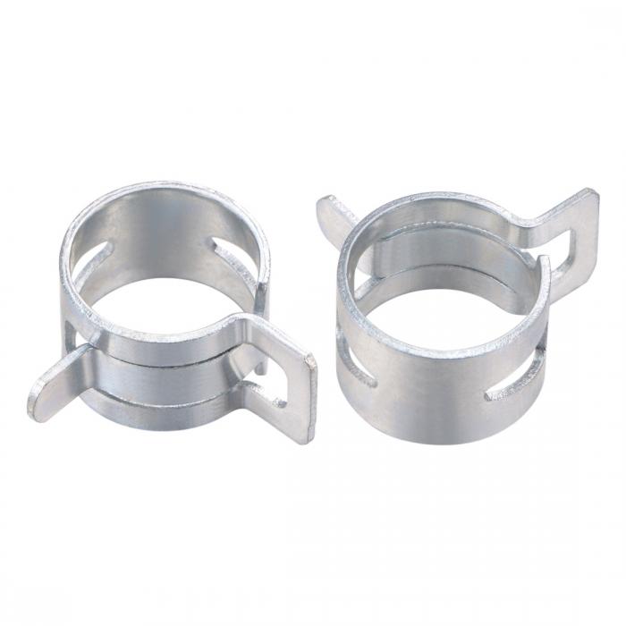 uxcell ホースクランプ 16mmホースチューブスプリングクリップクランプ スチールバンドクランプ 銀マン..