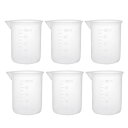 uxcell 測定カップ ビーカー ラボ用 PP プラスチック 目盛り付のビーカー 100ml 6個入り