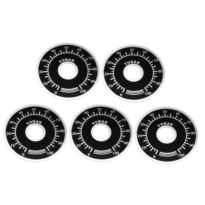 uxcell ダイヤルフェースプレート アルミニウム製 ホワイトブラック RV24YN WHT118 5個入り