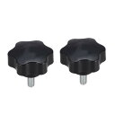 uxcell クランプつまみ ノブグリップ クランプねじノブ M8 x 20mm プラスチック メタル 2個入り