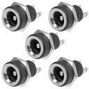 uxcell DC電源ジャック パネルマウントコネクタソケット 2.1mmx5.5mm メス DC 30V 5個入り
