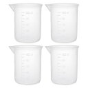 uxcell 計量カップ ビーカー ラボ用 透明 PP プラスチック 目盛り付のビーカー 100ml 4個入り