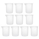 uxcell 計量カップ ビーカー ラボ用 透明 PP プラスチック 目盛り付のビーカー 100ml 10個入り