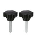 uxcell クランプつまみ スターノブ クランプねじノブ M8 x 30mm プラスチック メタル 2個入り