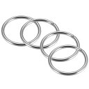 uxcell 溶接Oリング 50 x 4mm ストラップ付き 丸型Oリング ステンレス鋼 DIY装飾 工芸品 吊り下げ物用 4個