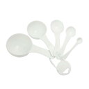 uxcell 調理用計量スプーンセット ホワイト 5 in 1 1ml 5ml 15ml 50ml 100ml お茶 スープ コーヒー