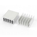 uxcell ラジエーター ヒートシンク ラジェーター アルミニウム製 コンピュータ用 30mm x 30mm x15mm シルバートーン 2個セット
