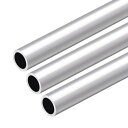 uxcell 6063アルミニウム丸管 300mm長さ 外径14-15mm シームレスアルミニウムストレートチューブ 10mm ID x 14mm OD、3個