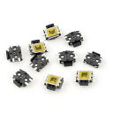 uxcell タクトスイッチ 瞬間 押しボタンスイッチ 制御 直角 プラスチック製 金属製 4.7x3.5x1.67mm 10個