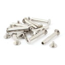 uxcell ネジポスト ベルトバックル バインディングボルト レザーファスナー 適用穴径5 mm メスM5x25 mm シルバートーン 10セット