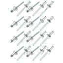 uxcell ブラインドリベット 5056アルミ製 シルバートーン 6.4mm x 13mm 20個入り(4)