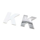 uxcell カーステッカー 銀色調 金属製 K 文字の形状 アルファベット ステッカー エンブレム バッジ デカール 自動車用