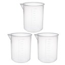 uxcell 計量カップ ビーカー ラボ用 PP プラスチック 目盛り付のビーカー 1000ml 3個入り