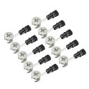 uxcell 家具接続継手 3合1 家具接続キット 外径15 mmカム継手 M10おねじ 拡張ねじ 6x42 mmボルト 10セット