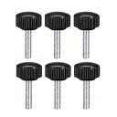 uxcell クランプグリップ クランプノブ ノブグリップ M4x20mmオスねじ 炭素鋼 6個入り