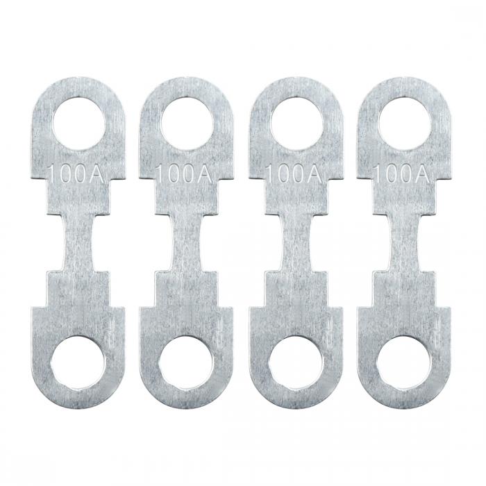 uxcell フラット ヒューズ ストリップ 100A フラット ヒューズ ストリップ 金属 シルバートーン 車用 自動車 DC 32V ユニバーサル 4個入り