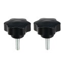 uxcell クランプつまみ ノブグリップ クランプねじノブ M8 x 25mm プラスチック メタル 2個入り