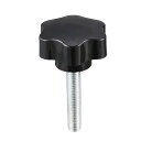 uxcell クランプねじノブ クランプつまみ スターノブ M10 x 50mm プラスチック メタル 1個入り
