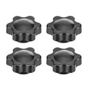 uxcell クランプハンドルグリップパドル ネジノブ スターノブ M5×7mm メス系 4枚入り