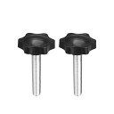 uxcell クランプねじノブ ノブグリップ クランプグリップ M8 x 40mm プラスチック メタル 2個入り