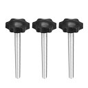 uxcell ノブグリップ クランプつまみ クランプねじノブ M8 x 70mm プラスチック メタル 3個入り