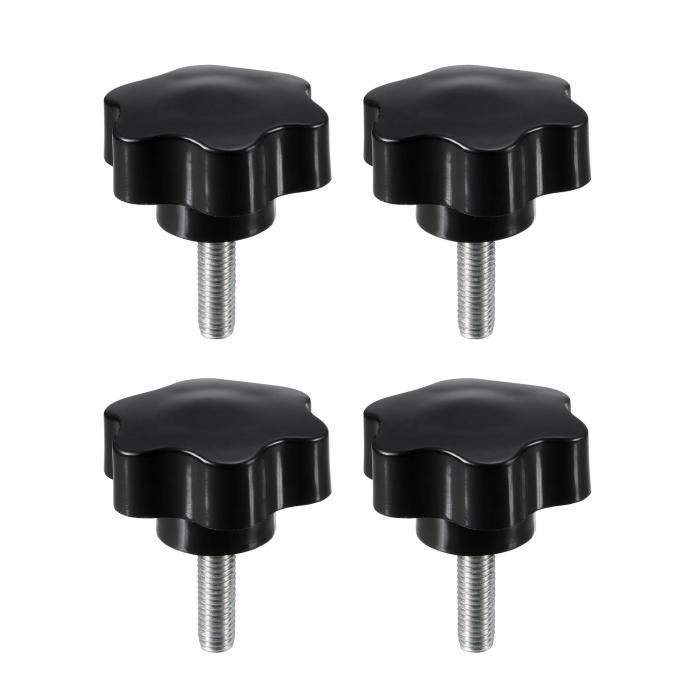 uxcell クランプつまみ ノブグリップ クランプねじノブ M8 x 25mm プラスチック メタル 4個入り