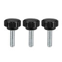 uxcell ノブグリップ クランプつまみ クランプねじ M6x20mmオスねじ 炭素鋼 3個入り