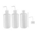 uxcell 洗浄ボトル プラスチック製 透明 絞りボトル 500ml/17ozラボ液体貯蔵 3個入り