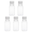 uxcell プラスチック透明ボトル 2 oz/60 ml プラスチックラボ用瓶 小型口容器クリアボトル 5個入り