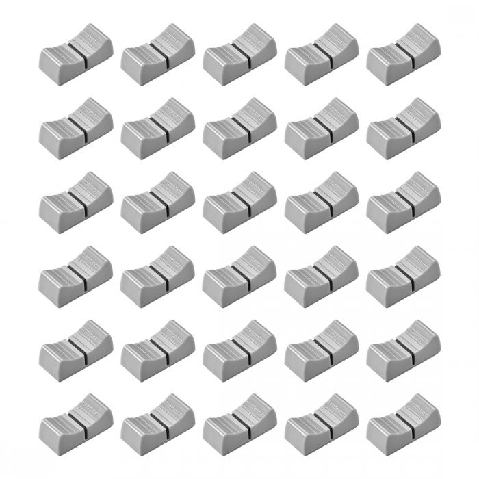 uxcell フェーダーノブ コンソールミキサースライダー 交換 ポテンショメータ用 24mmx11mmx10mm グレーノブブラックマーク 30個入り