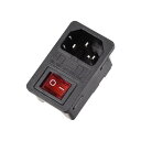 uxcell c14ロッカースイッチ ケーブル プラスチック製 レッド インレットモジュールプラグ c14パワーソケットインレットモジュールプラグ IEC 320 C14電源ソケットフューズ