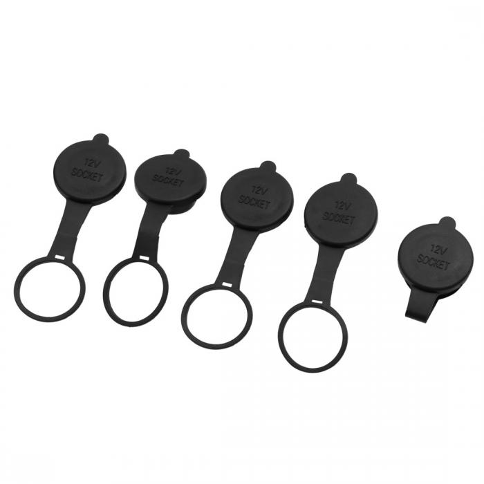 uxcell ソケットカバー ゴム ブラック 12V 防水 8.2 x 2.8cm 5個入り