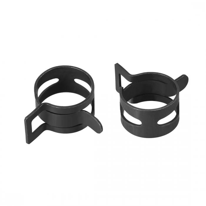 uxcell スチールバンドクランプ 22mmホースチューブ スプリングクリップクランプ マンガン鋼 ブラック ..