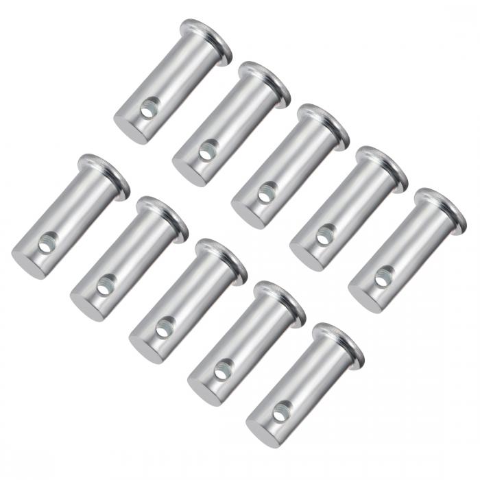 uxcell クレビスピン 単穴クレビスピン、10mm x 25mm フラットヘッドあえんめっき鋼 10 個入れ