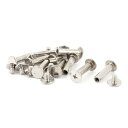 uxcell ネジポスト ベルトバックル バインディングボルト レザーファスナー 適用穴径5 mm メスM5x18 mm シルバートーン 10セット