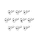 uxcell フラットヘッド小ネジ 内側六角ネジ ステンレス鋼 ボルト M4x10mm 40個