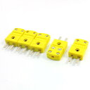 uxcell 熱電対プラグ アダプター RTD 電気回路用 Kタイプ オスプラグ イエロー 5個セット