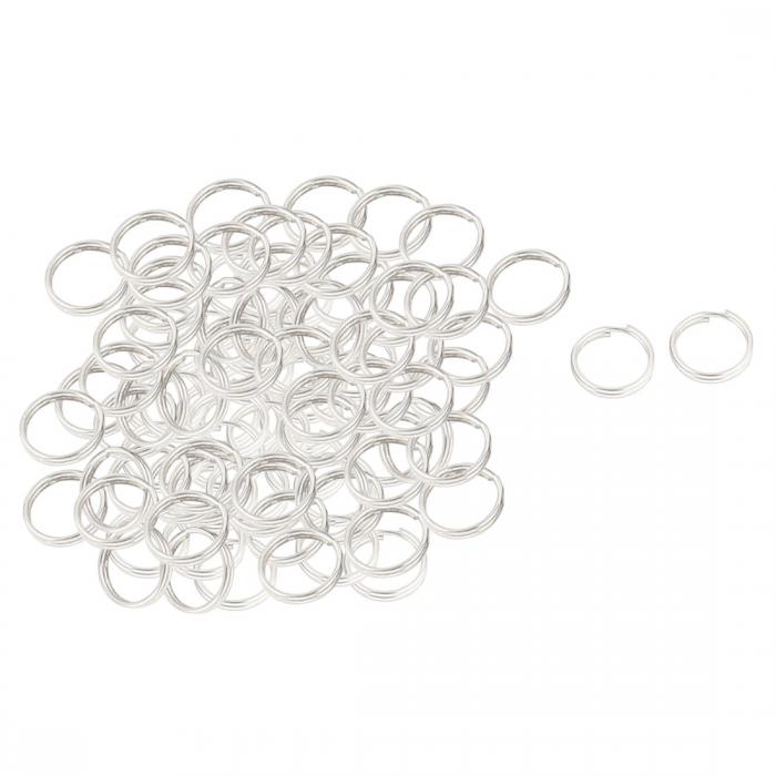 uxcell 100個 分割キーリング ステンレススチール キーチェーンリングホルダー 外径10mm ルー プ DIYクラフト 整理用(4)