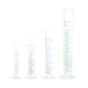 uxcell プラスチックメスシリンダー 10ml 25ml 50ml 100mlメスシリンダー 両面マーキングメトリック クリア六角ベース 4合1セット