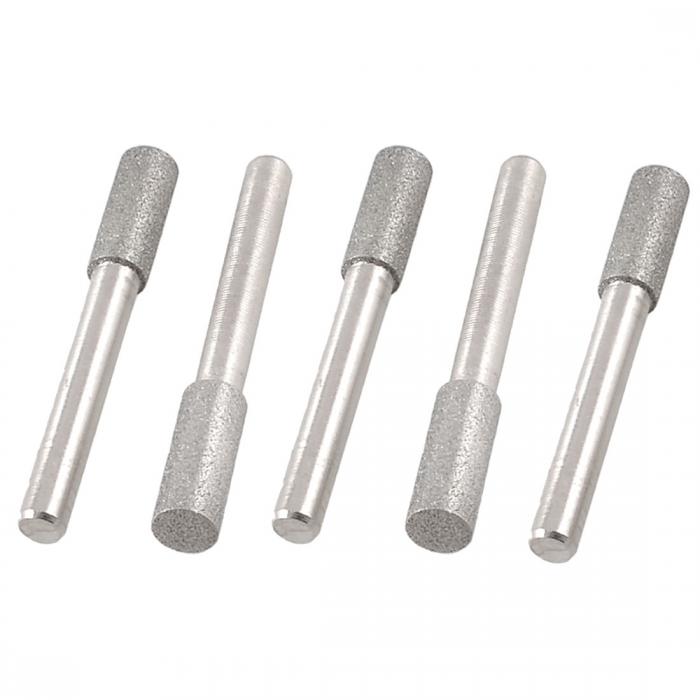 uxcell 軸付砥石 ダイヤモンド砥石 研削ビット 円筒形ノーズ 8mmx20mmx6mm 5個