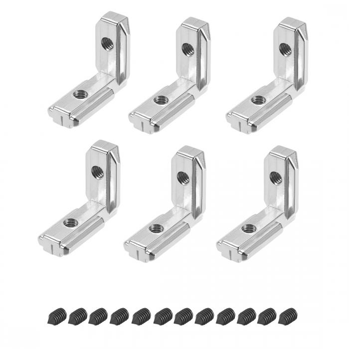 uxcell インテリアジョイントブラケット-インサイドコーナーコネクター ねじ付き アルミ押出プロファイル用 3030シリーズ-6個
